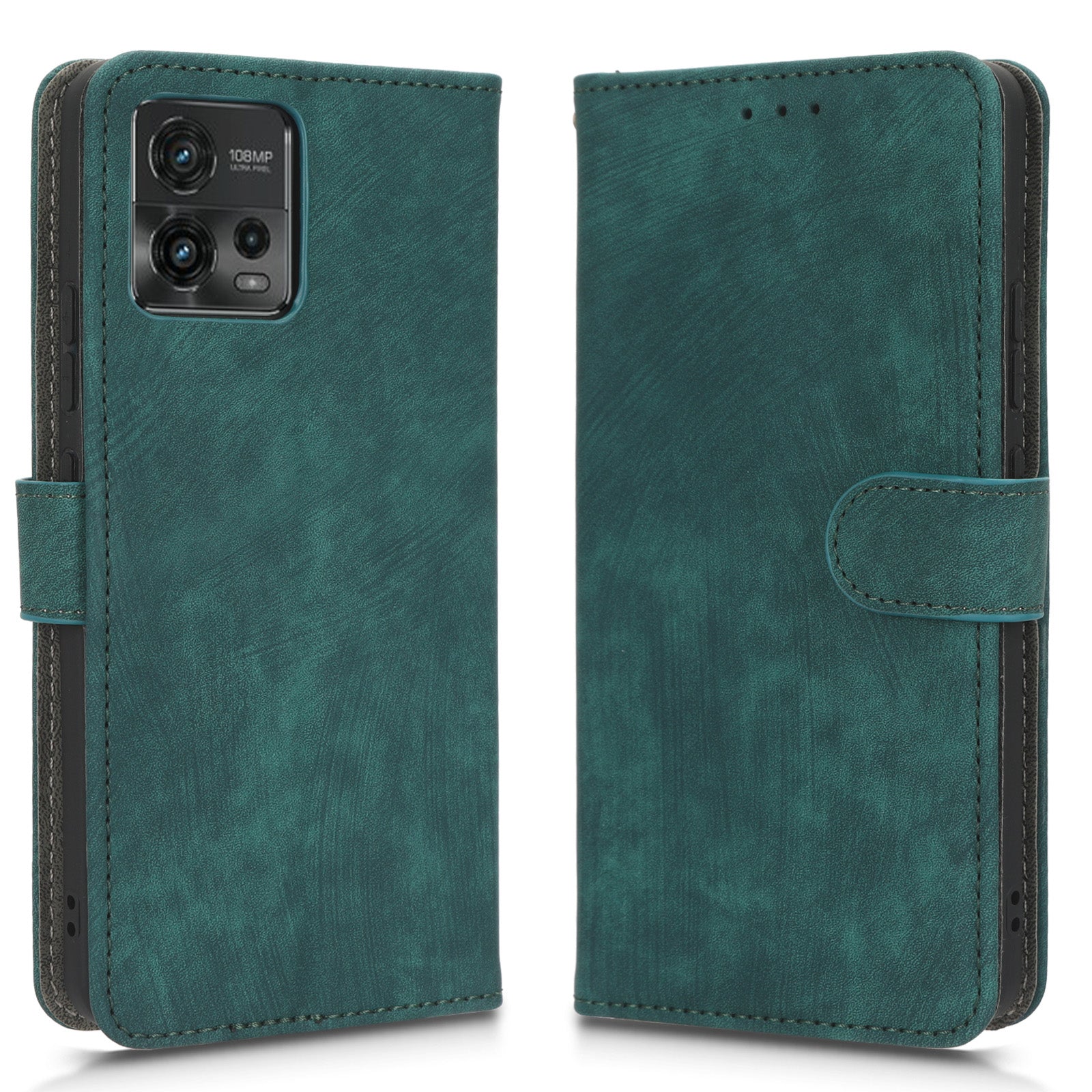 Til Motorola Moto G72 4G RFID-blokerende Stødabsorberende PU-lædertelefontaske Beskyttende magnetisk mobiltelefoncover med pungholder