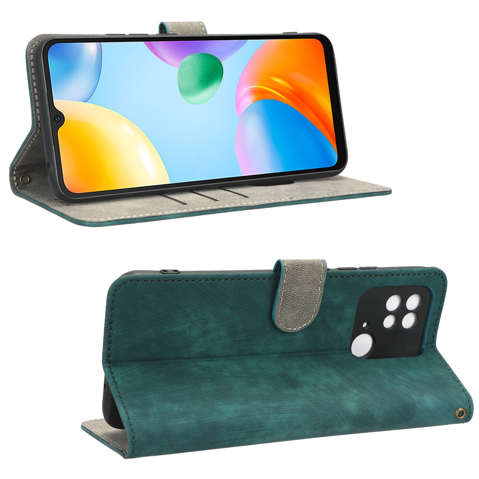 RFID Blocking Magnetic Phone Case For Xiaomi Redmi 10C 4G Redmi 10 (India) 4G PU Leather Anti-fall Protective Phone Cover with Wallet Stand
