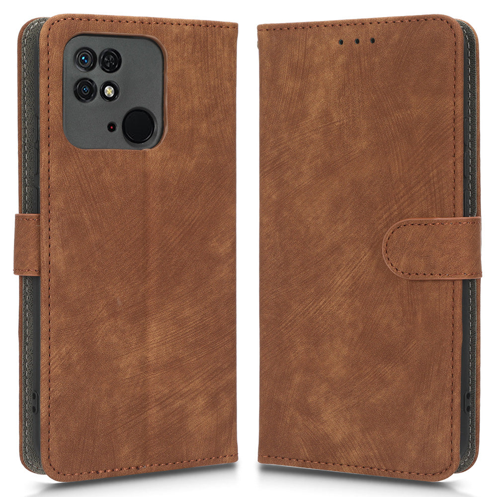 RFID Blocking Magnetic Phone Case For Xiaomi Redmi 10C 4G Redmi 10 (India) 4G PU Leather Anti-fall Protective Phone Cover with Wallet Stand