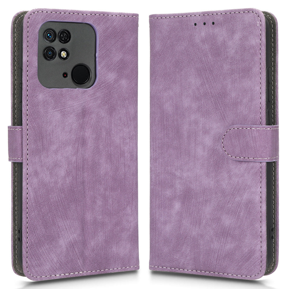 RFID Blocking Magnetic Phone Case For Xiaomi Redmi 10C 4G Redmi 10 (India) 4G PU Leather Anti-fall Protective Phone Cover with Wallet Stand