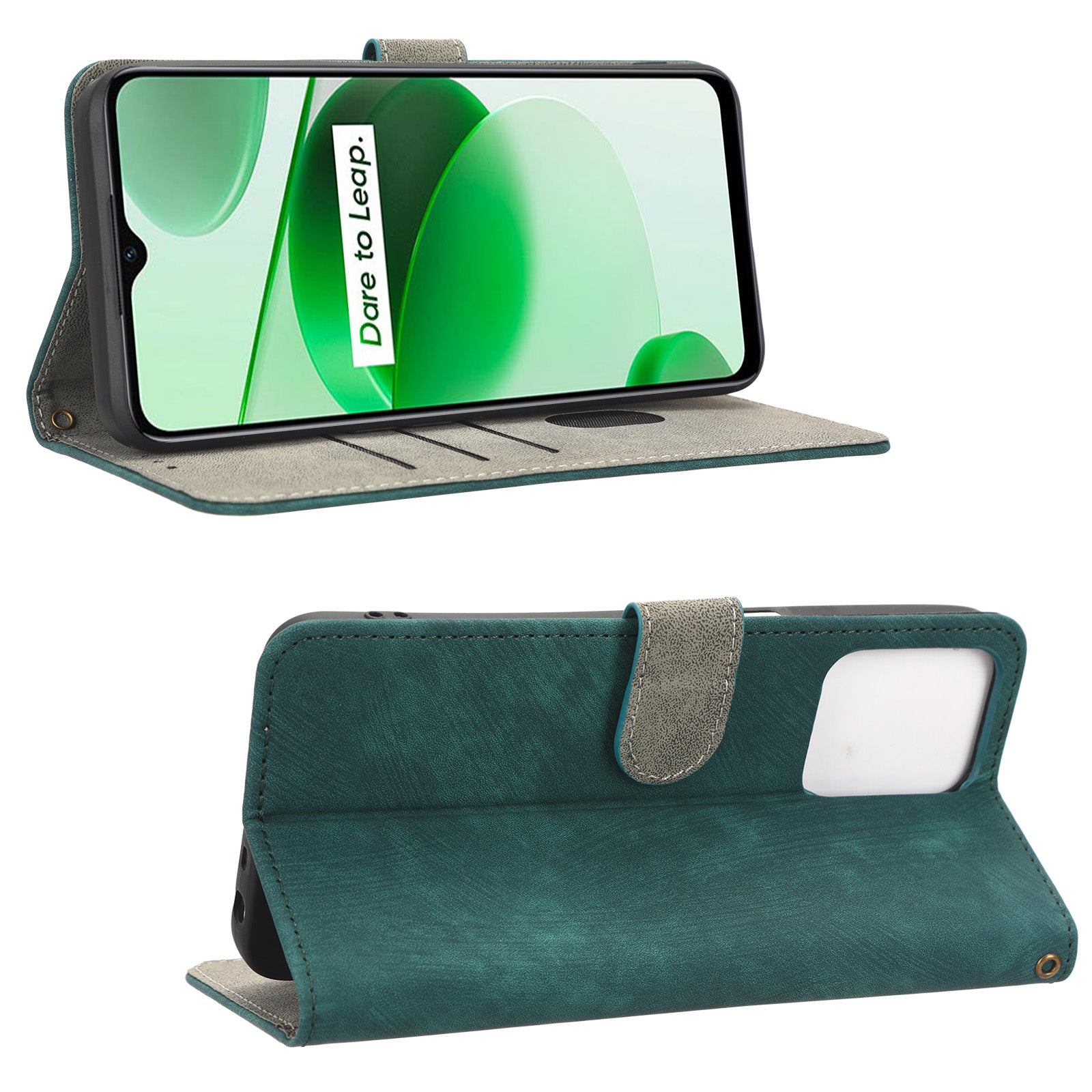 Til Realme C35 4G Narzo 50A Prime magnetisk PU-læder Anti-chok telefoncover RFID-blokerende Fuld beskyttelse Telefoncover med pungholder