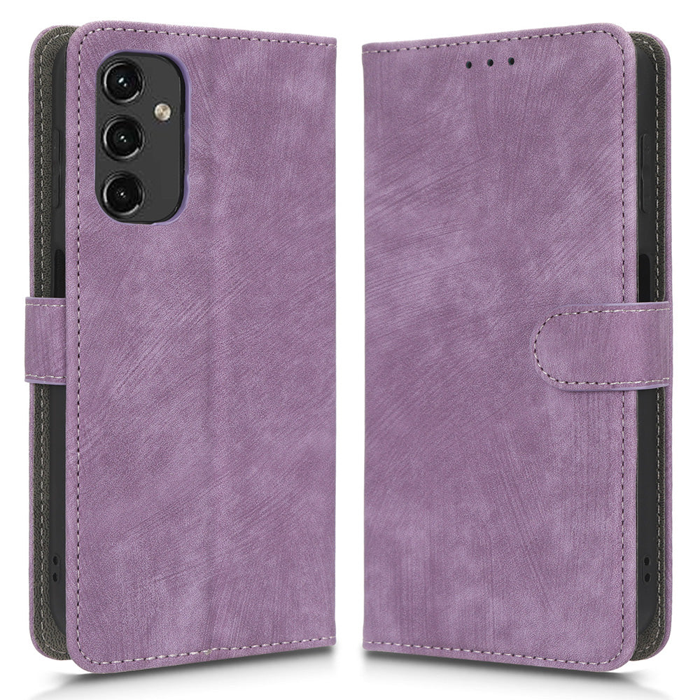 For Samsung Galaxy A14 5G / 4G Anti-fall Magnetic RFID Blocking Phone Case PU Leather Phone Cover with Wallet Stand