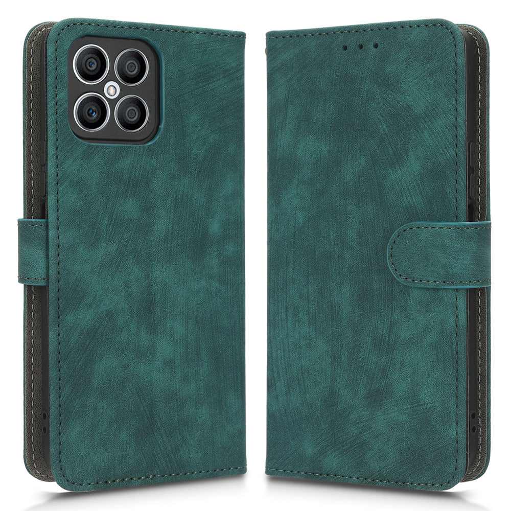 For Honor X8 4G X30i RFID Blocking Anti-scratch Phone Case Magnetic PU Leather Flip Smartphone Cover with Wallet Stand
