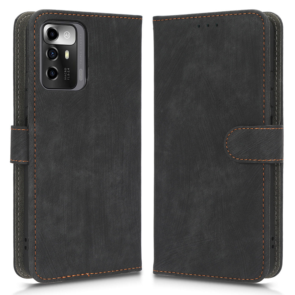 RFID Blocking Phone Case For ZTE Blade A72 5G Magnetic Clasp Flip Leather Wallet Cover with Stand