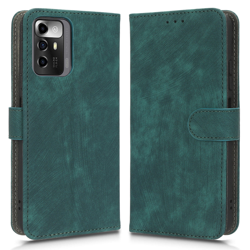 RFID Blocking Phone Case For ZTE Blade A72 5G Magnetic Clasp Flip Leather Wallet Cover with Stand