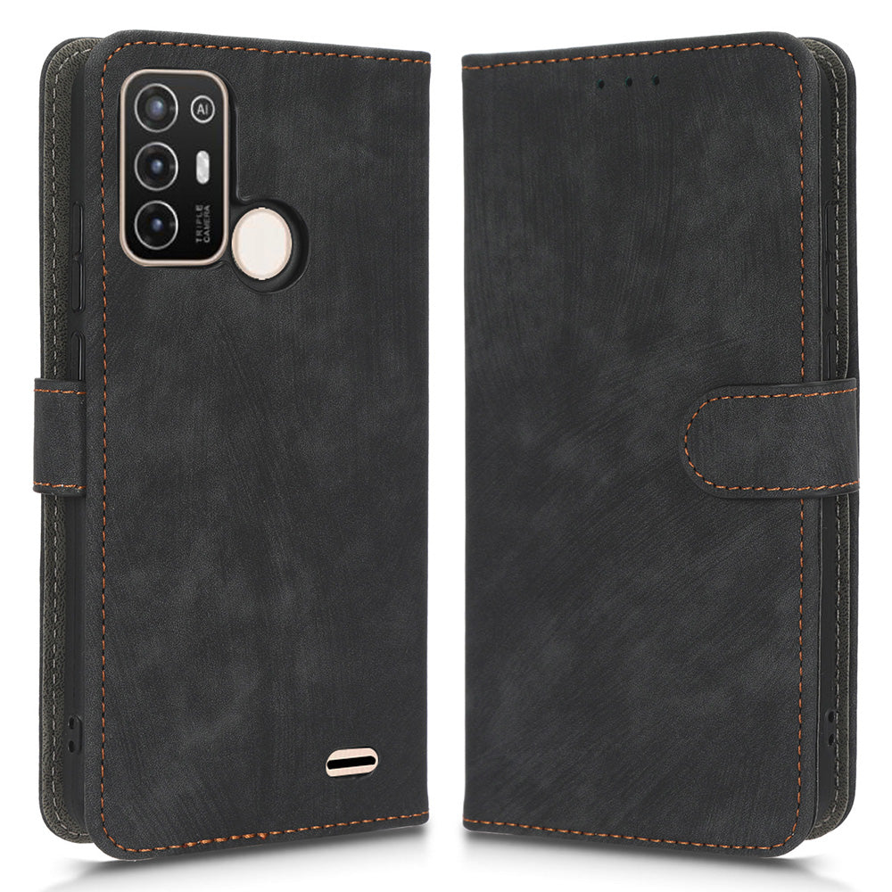 PU Leather Phone Cover For ZTE Blade A52 Flip Wallet Stand RFID Blocking Mobile Phone Case