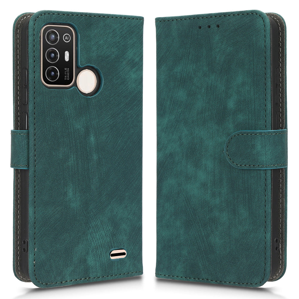 PU Leather Phone Cover For ZTE Blade A52 Flip Wallet Stand RFID Blocking Mobile Phone Case