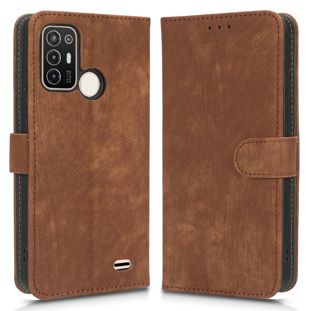 PU Leather Phone Cover For ZTE Blade A52 Flip Wallet Stand RFID Blocking Mobile Phone Case