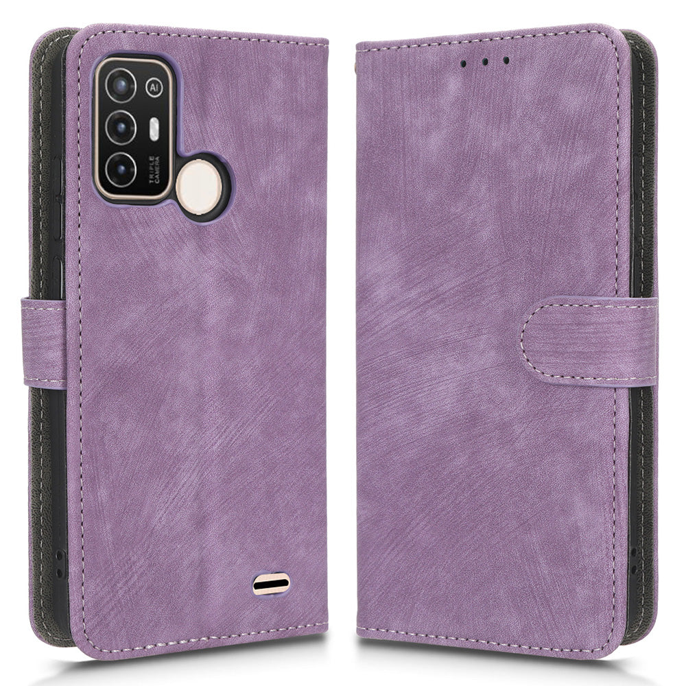 PU Leather Phone Cover For ZTE Blade A52 Flip Wallet Stand RFID Blocking Mobile Phone Case