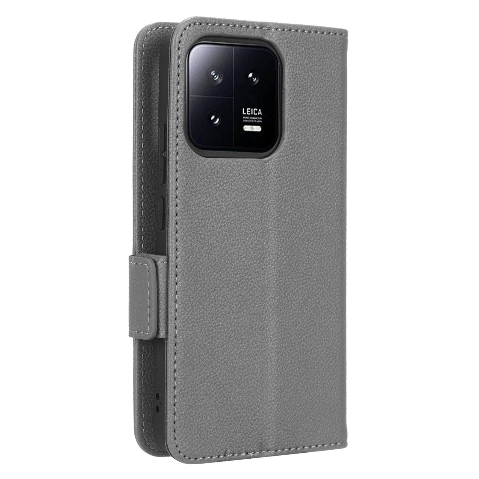 For Xiaomi 13 5G Full Protection Litchi Texture Phone Case PU Leather Wallet Stand Dual Magnetic Clasp Cell Phone Cover