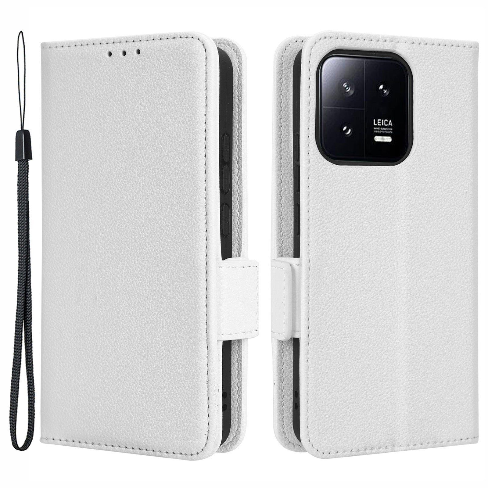 For Xiaomi 13 Pro 5G Dual Magnetic Clasp Litchi Texture Flip Leather Phone Case Wallet Stand Protective Phone Cover