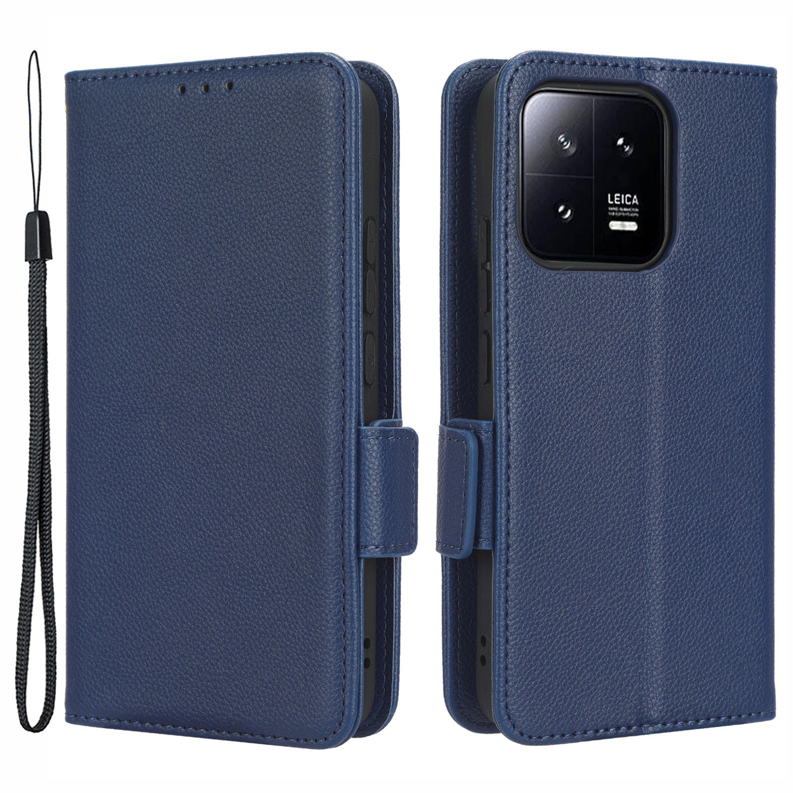 For Xiaomi 13 Pro 5G Dual Magnetic Clasp Litchi Texture Flip Leather Phone Case Wallet Stand Protective Phone Cover