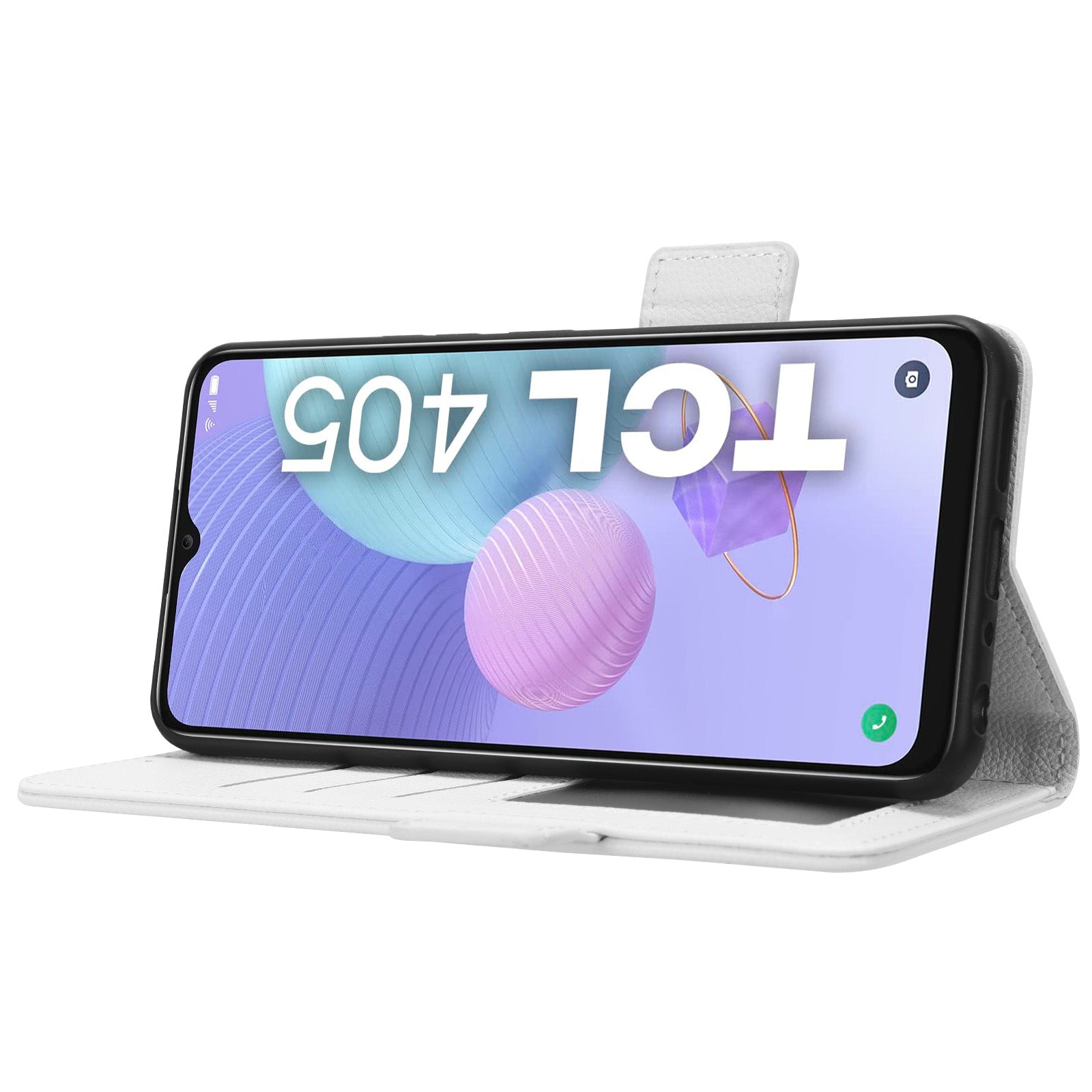 Til TCL 405 406 T506D dobbelt magnetisk lås PU læder smartphone etui Foldeligt stativ Litchi Texture Telefon Flip Wallet Cover