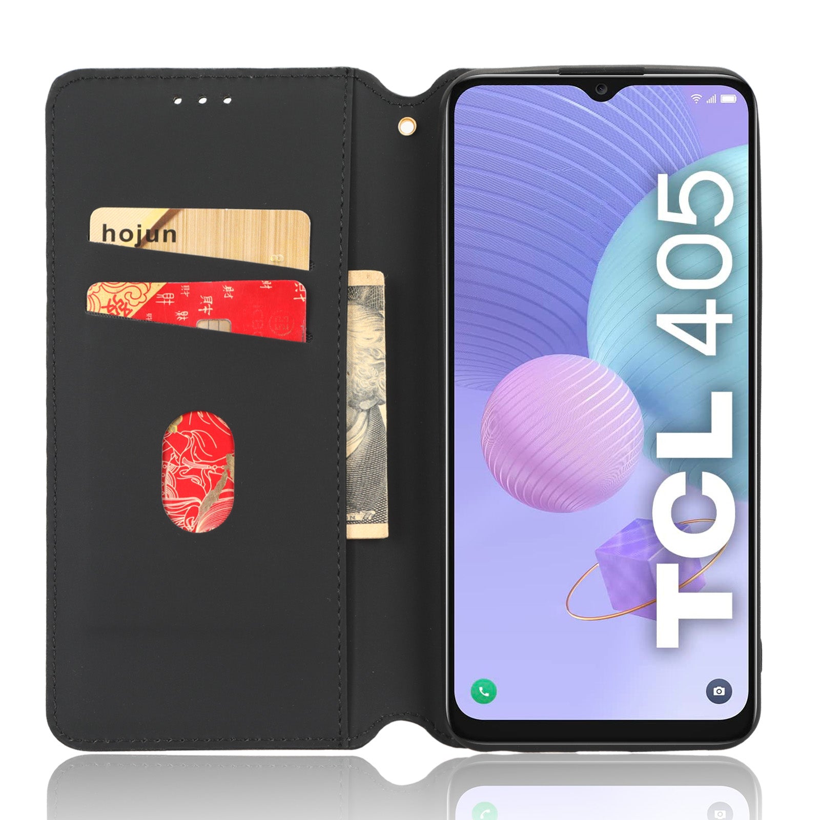 Til TCL 405 406 T506D Rhombus mønster påtrykt PU læder Beskyttende Flip Telefon Pung Cover Stand Magnetisk Autoabsorberet Anti-ridse Telefon Taske