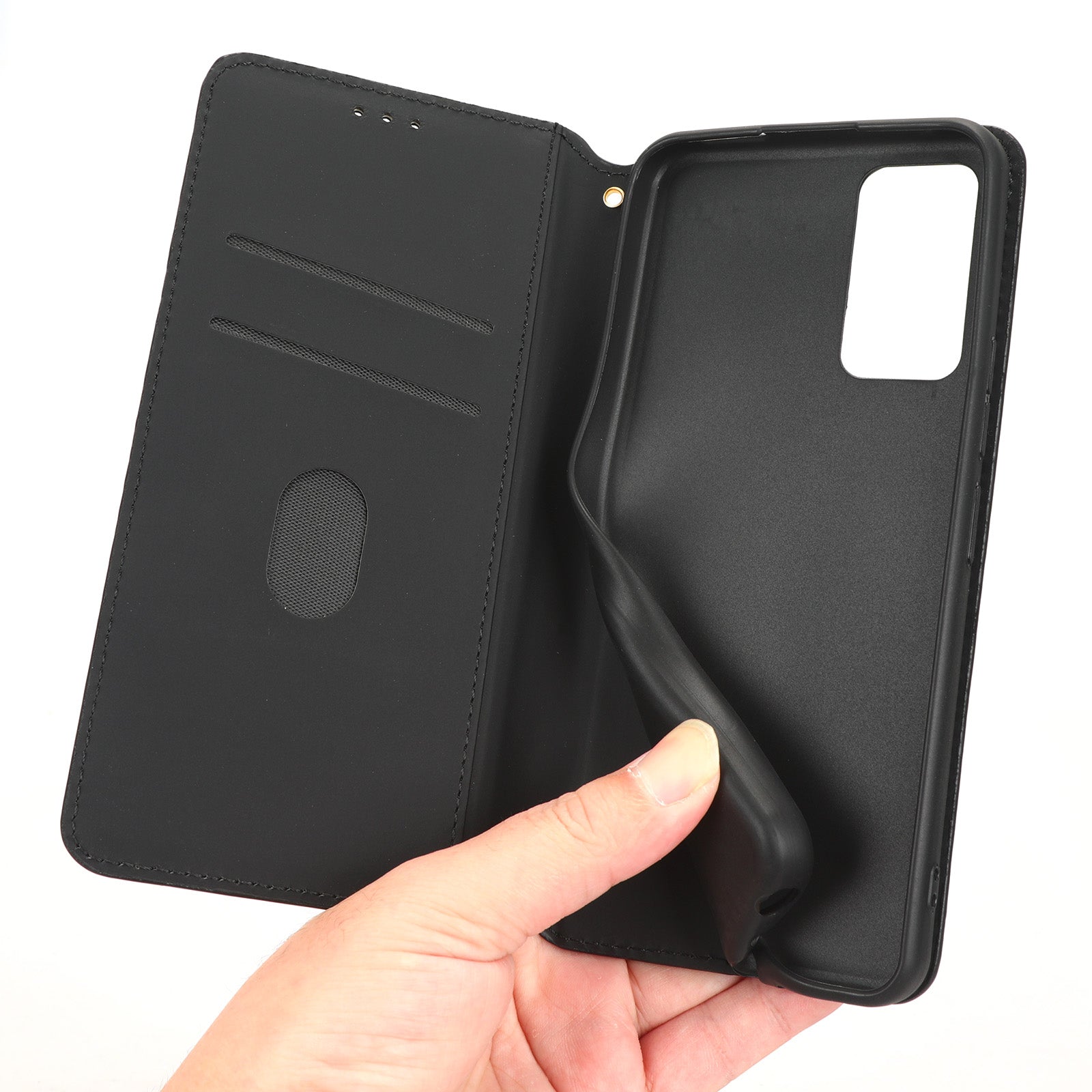 Til TCL 405 406 T506D Rhombus mønster påtrykt PU læder Beskyttende Flip Telefon Pung Cover Stand Magnetisk Autoabsorberet Anti-ridse Telefon Taske