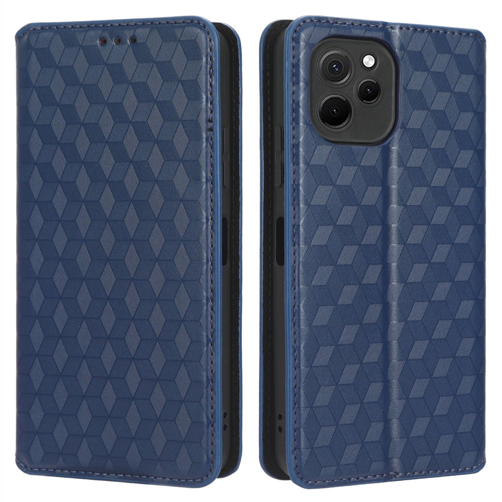 Cell Phone Cover For Huawei nova Y61 4G Enjoy 50z 4G Rhombus Pattern Imprinted Flip Wallet Case Stand Magnetic Auto Closing Phone Shell