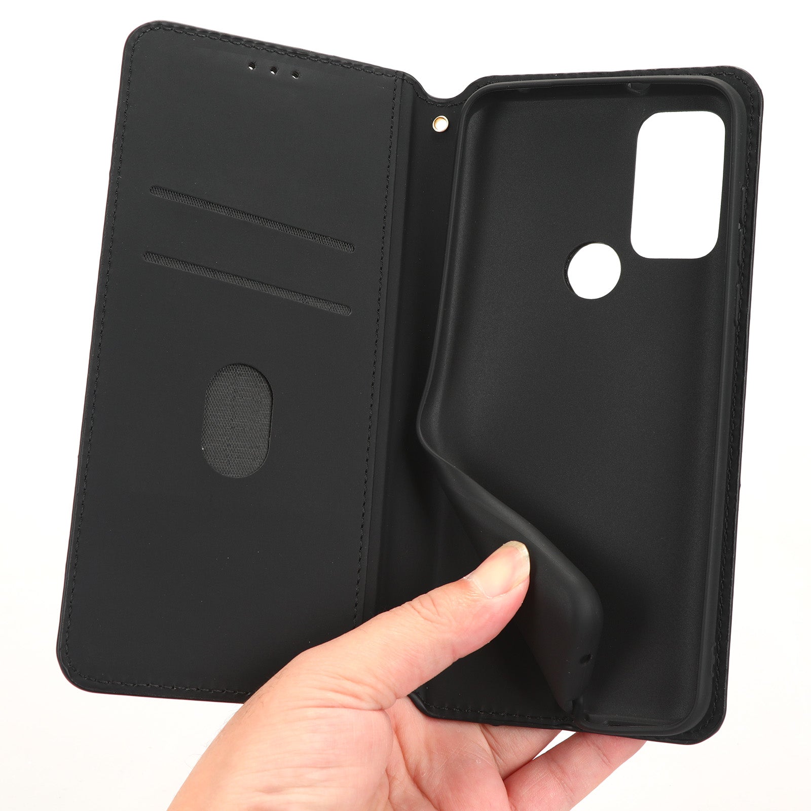 PU Leather Protective Phone Case For Motorola Moto G Play (2023) 4G Rhombus Pattern Imprinted Magnetic Auto-absorbed Stand Wallet Folio Flip Phone Cover