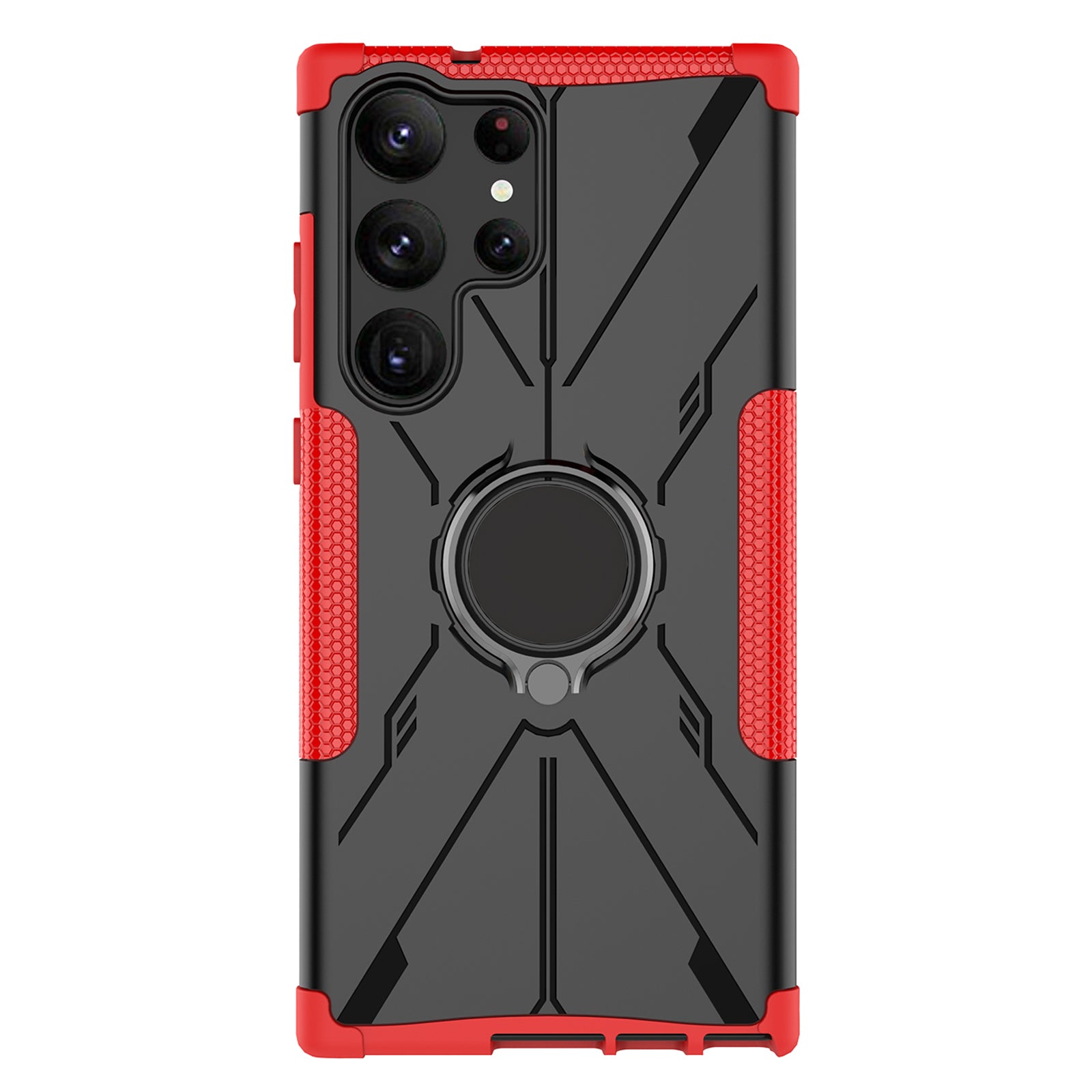 Anti-drop Phone Cover For Samsung Galaxy S23 Ultra Hard PC Soft TPU Hybrid Smartphone Case with Ring Kickstand