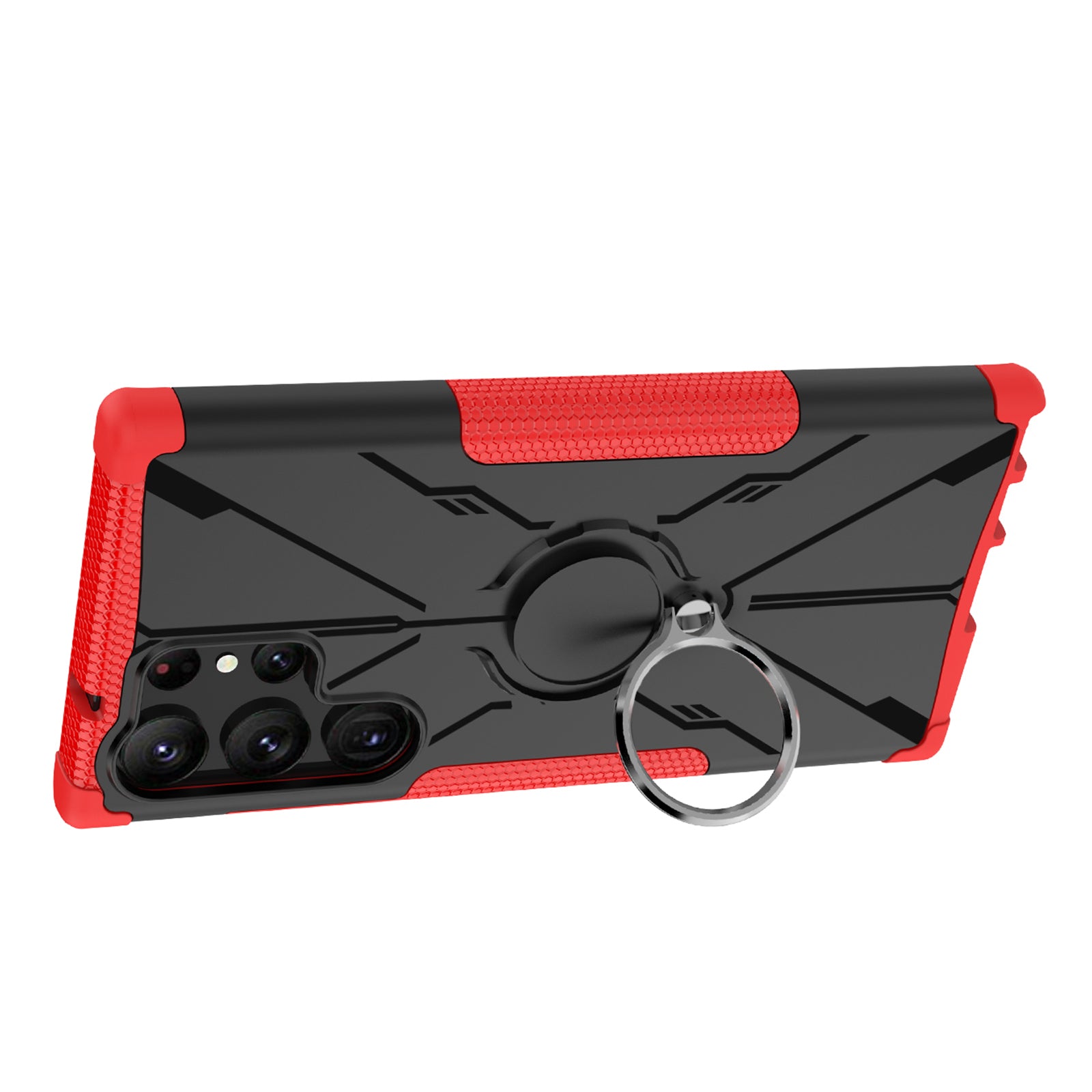 Anti-drop Phone Cover For Samsung Galaxy S23 Ultra Hard PC Soft TPU Hybrid Smartphone Case with Ring Kickstand