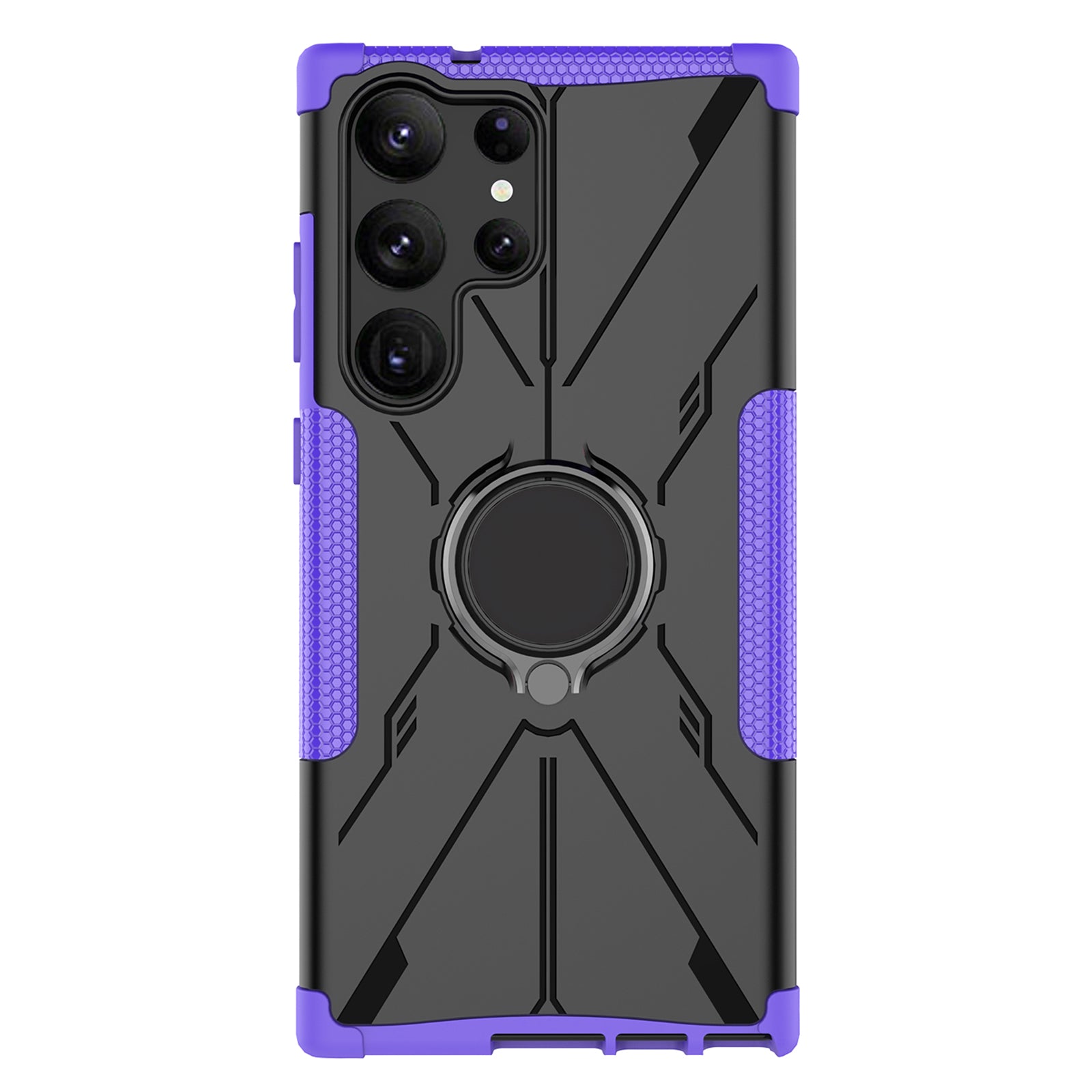 Anti-drop Phone Cover For Samsung Galaxy S23 Ultra Hard PC Soft TPU Hybrid Smartphone Case with Ring Kickstand