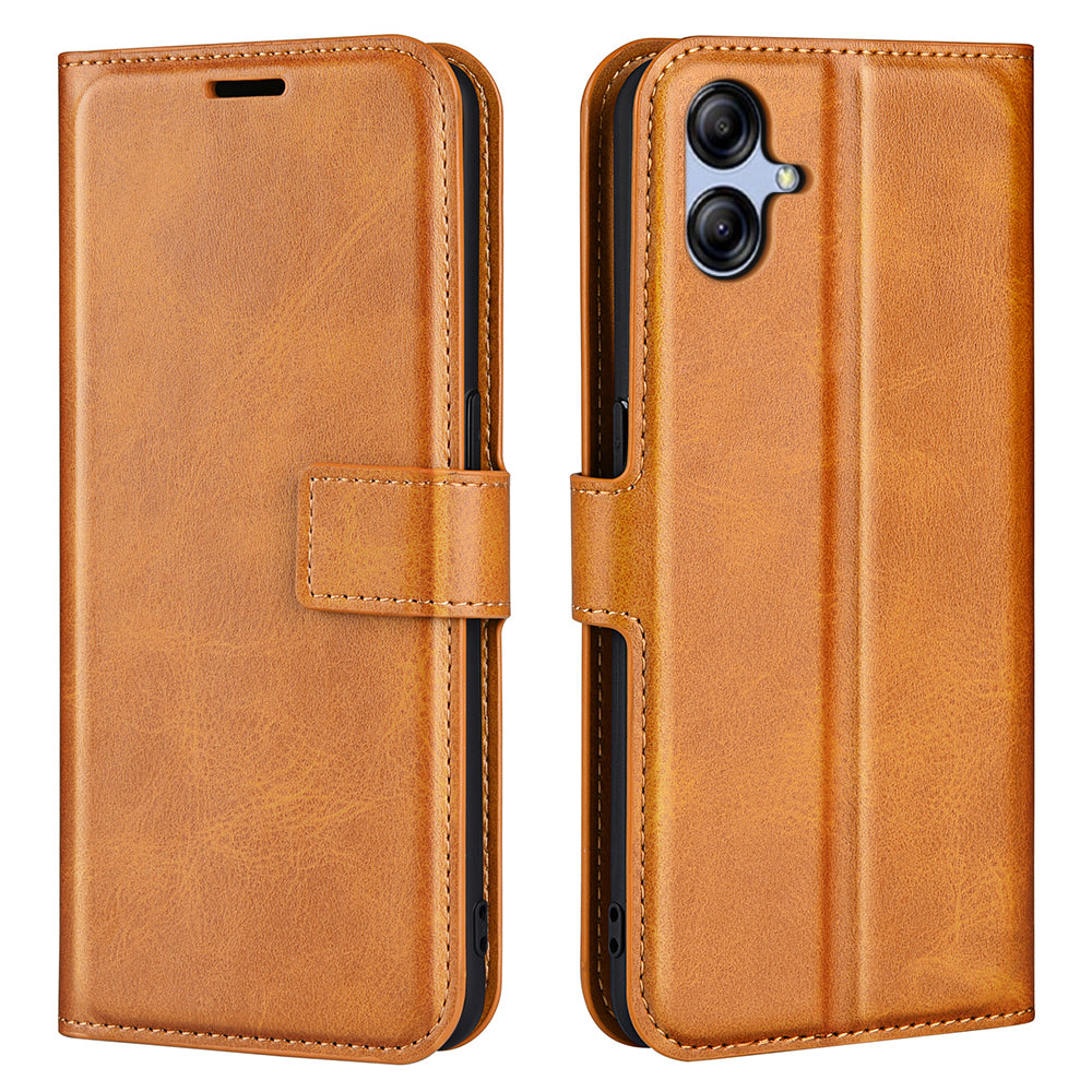 For Samsung Galaxy A04e 4G F04 4G M04 4G PU Leather Wallet Flip Protective Phone Case Calf Texture Square Magnetic Clasp Stand Cover