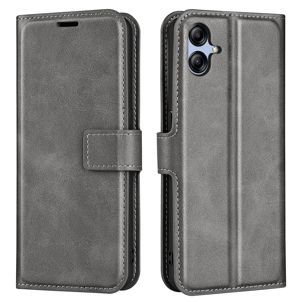 For Samsung Galaxy A04e 4G F04 4G M04 4G PU Leather Wallet Flip Protective Phone Case Calf Texture Square Magnetic Clasp Stand Cover