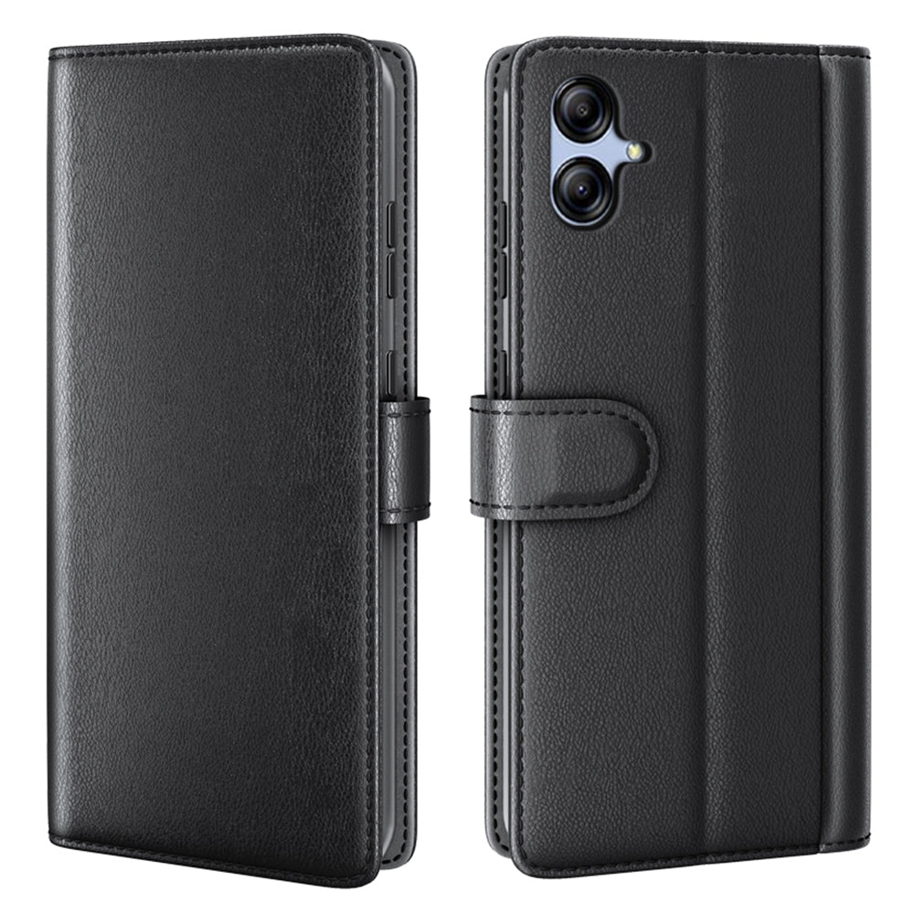 For Samsung Galaxy A04e 4G / F04 4G / M04 4G Cell Phone Case Genuine Split Leather Folio Stand Wallet Flip Protective Cover