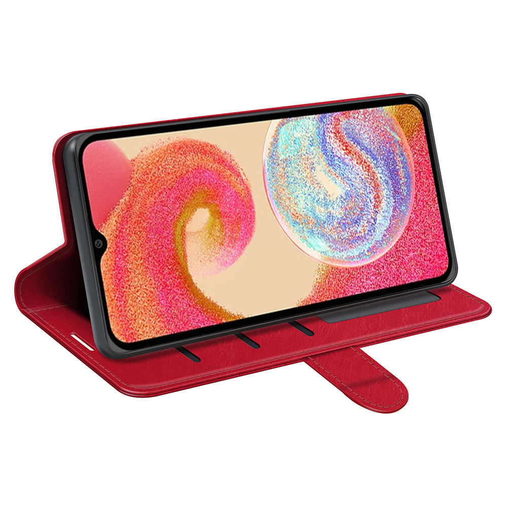 For Samsung Galaxy A04e 4G F04 4G M04 4G Crazy Horse Texture PU Leather Wallet Case Flip Folio Book Stand Shockproof Phone Cover