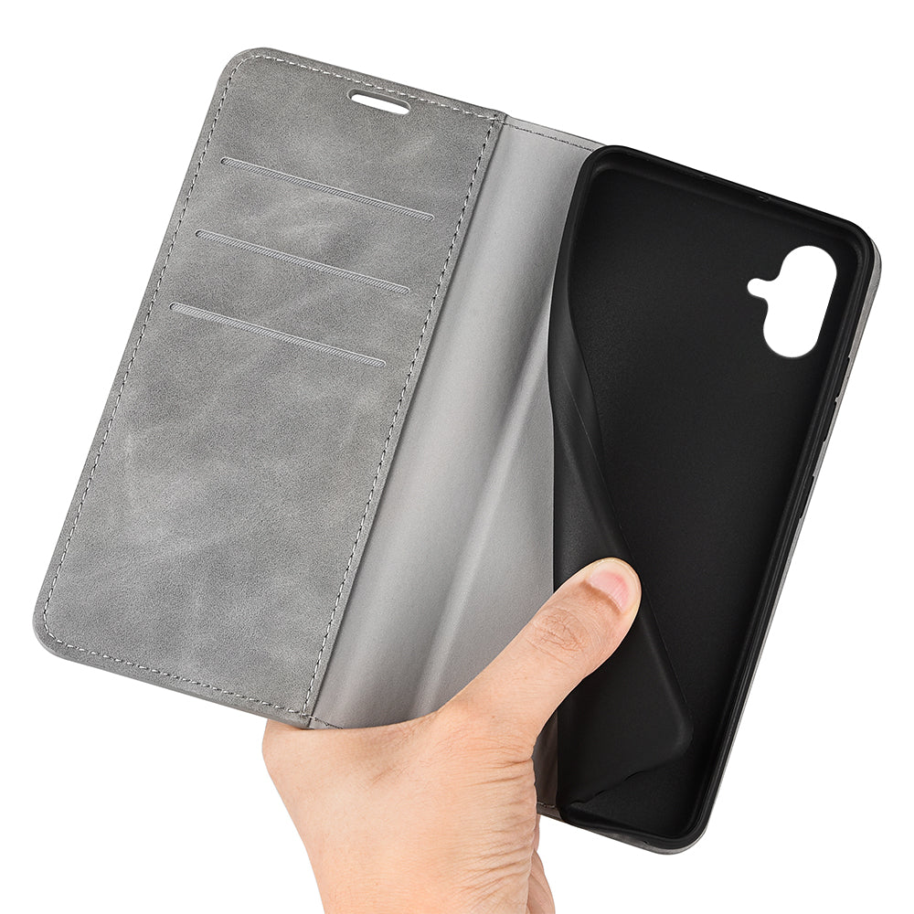 For Samsung Galaxy A04e 4G F04 4G M04 4G Skin-touch Feeling PU Leather Wallet Case Stand Magnetic Absorption Flip Protective Phone Cover