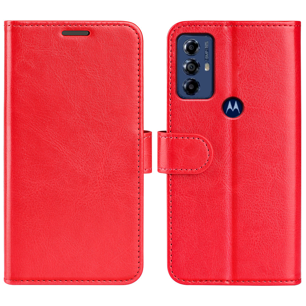 For Motorola Moto G Play (2023) 4G Crazy Horse Texture PU Leather Flip Folio Case Stand Wallet Magnetic Closure Phone Cover