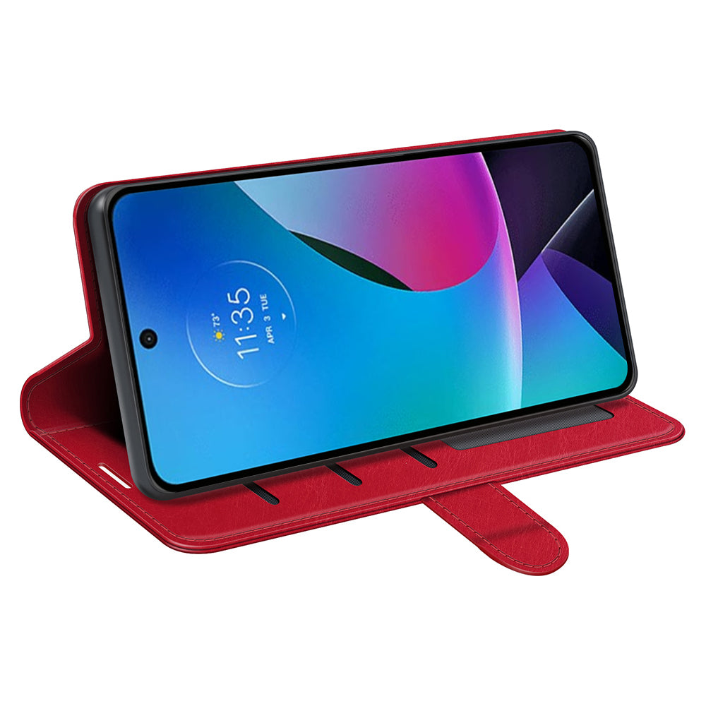 For Motorola Moto G Play (2023) 4G Crazy Horse Texture PU Leather Flip Folio Case Stand Wallet Magnetic Closure Phone Cover