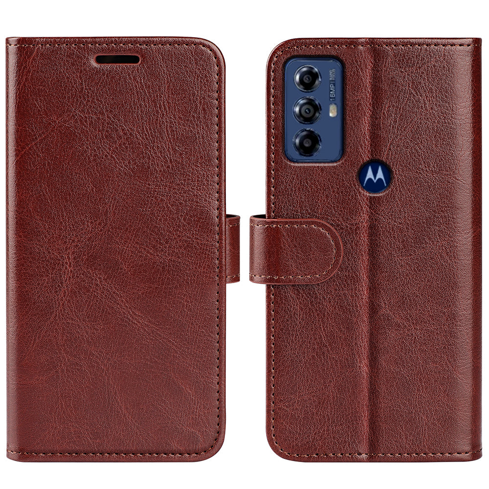 For Motorola Moto G Play (2023) 4G Crazy Horse Texture PU Leather Flip Folio Case Stand Wallet Magnetic Closure Phone Cover