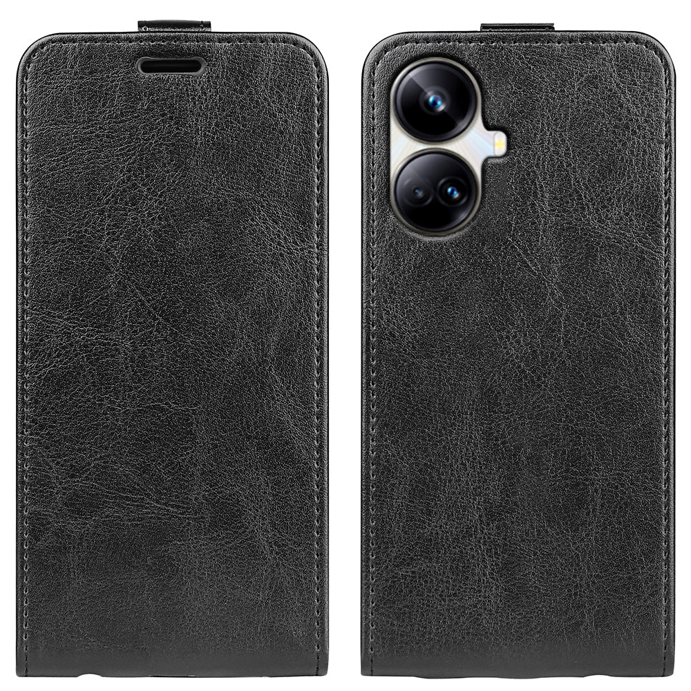 For Realme 10 Pro 5G Crazy Horse Texture Card Holder Vertical Flip Phone Case Leather Protective Cover