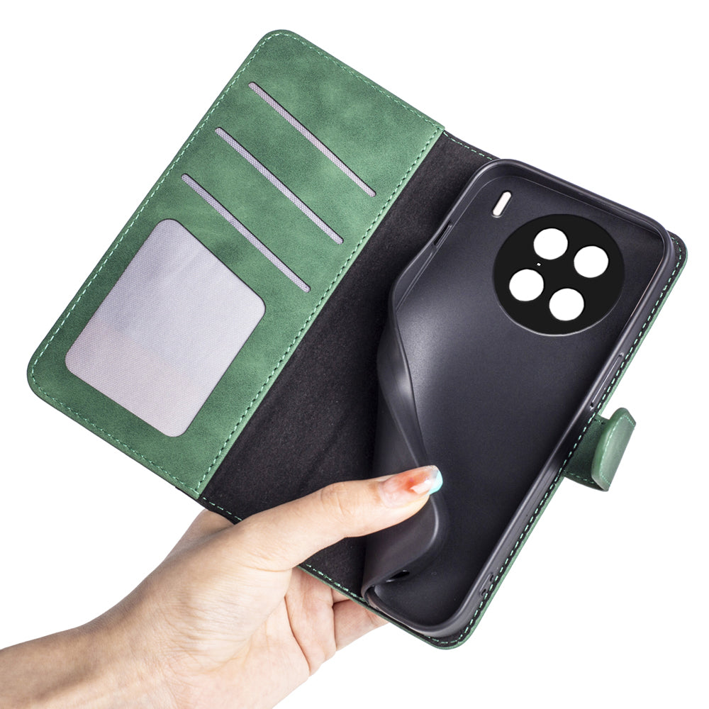 For vivo X90 Pro 5G Mobile Phone Case Stand Wallet Dual Color Splicing Magnetic Clasp Anti-scratch PU Leather Phone Cover
