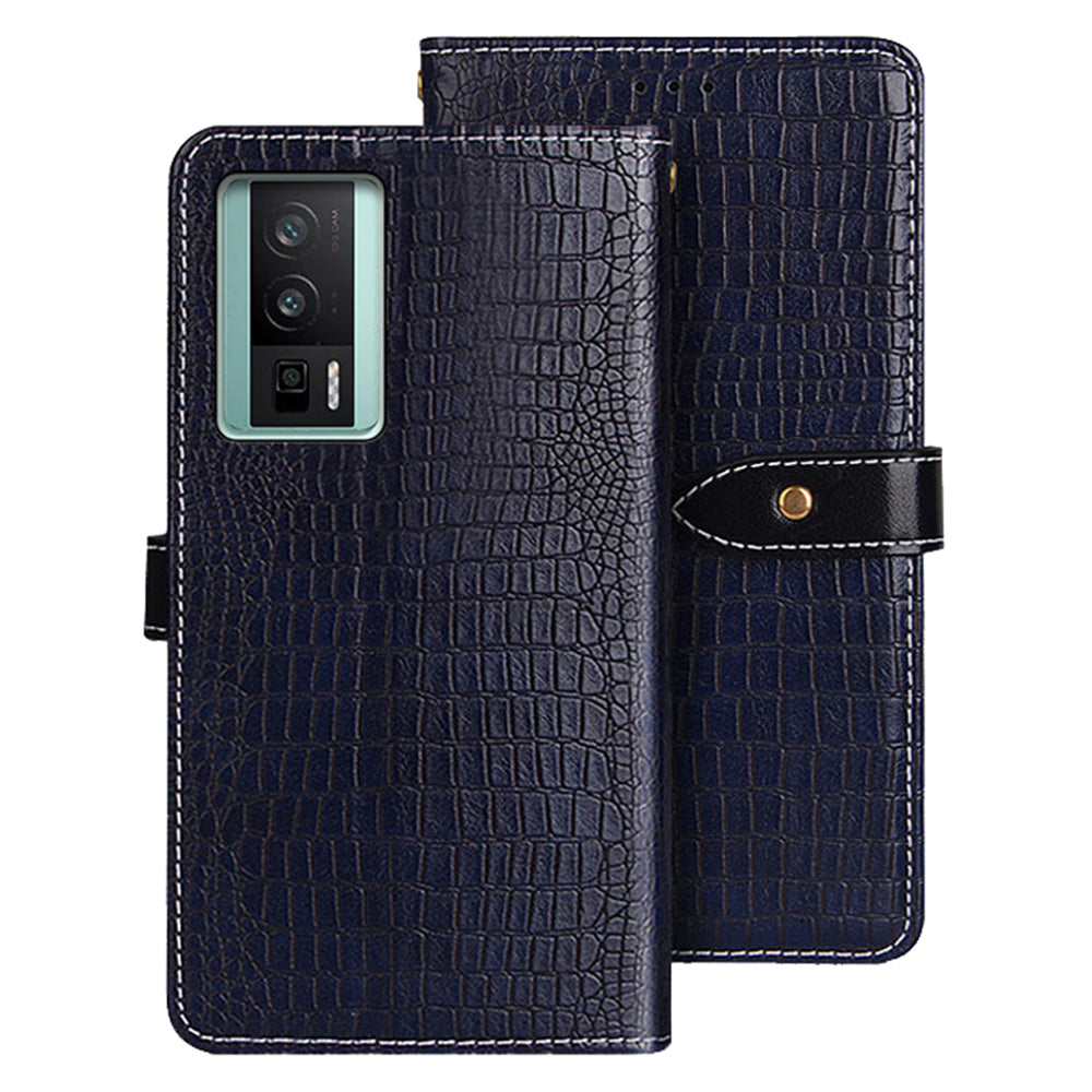 IDEWEI For Xiaomi Poco F5 Pro 5G Redmi K60 Pro 5G K60 5G Crocodile Texture PU Leather Flip Phone Case Wallet Stand Drop-proof Magnetic Clasp Phone Cover