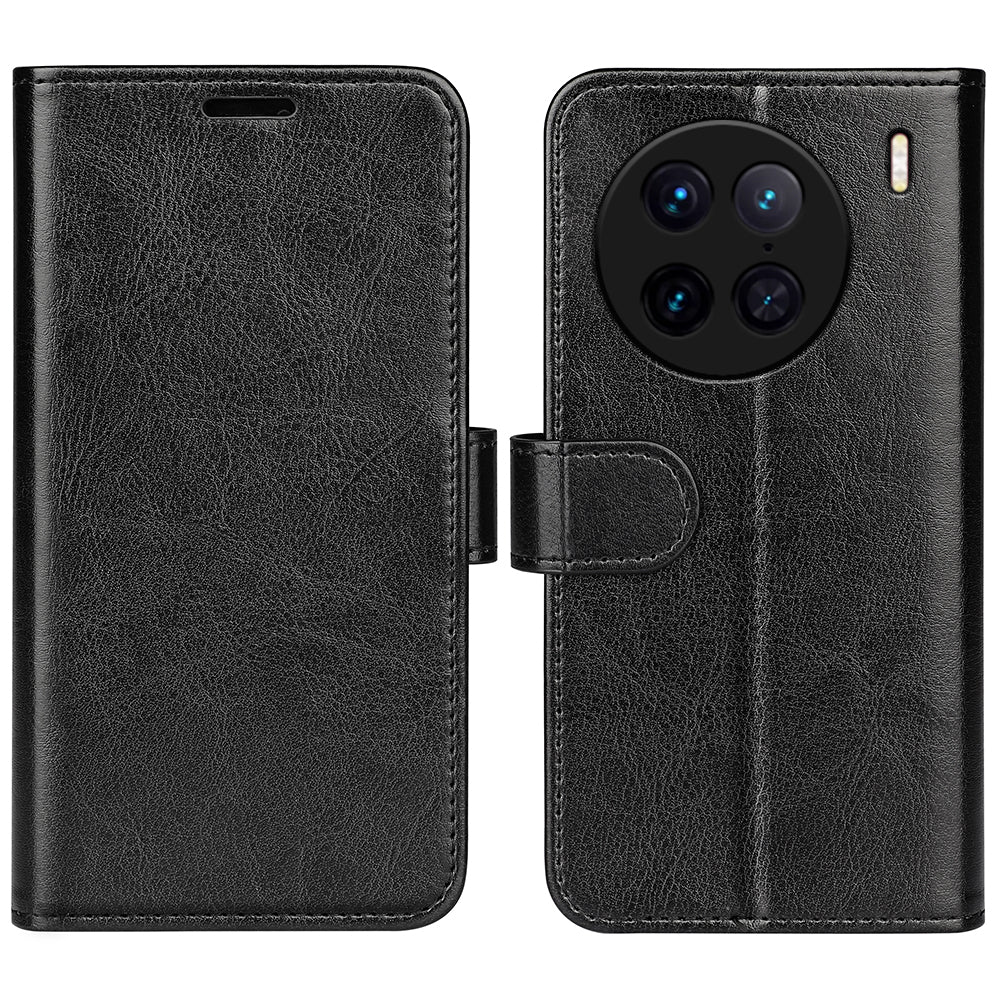 For vivo X90 Pro 5G Drop Protection Crazy Horse Texture Flip Stand Phone Case PU Leather TPU Phone Wallet Cover