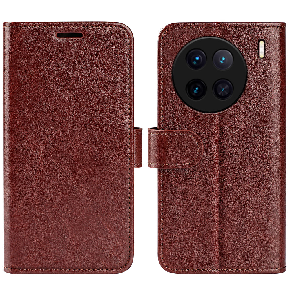 For vivo X90 5G Crazy Horse Texture Fully Wrapped PU Leather Wallet Case Stand Flip Protective Phone Cover