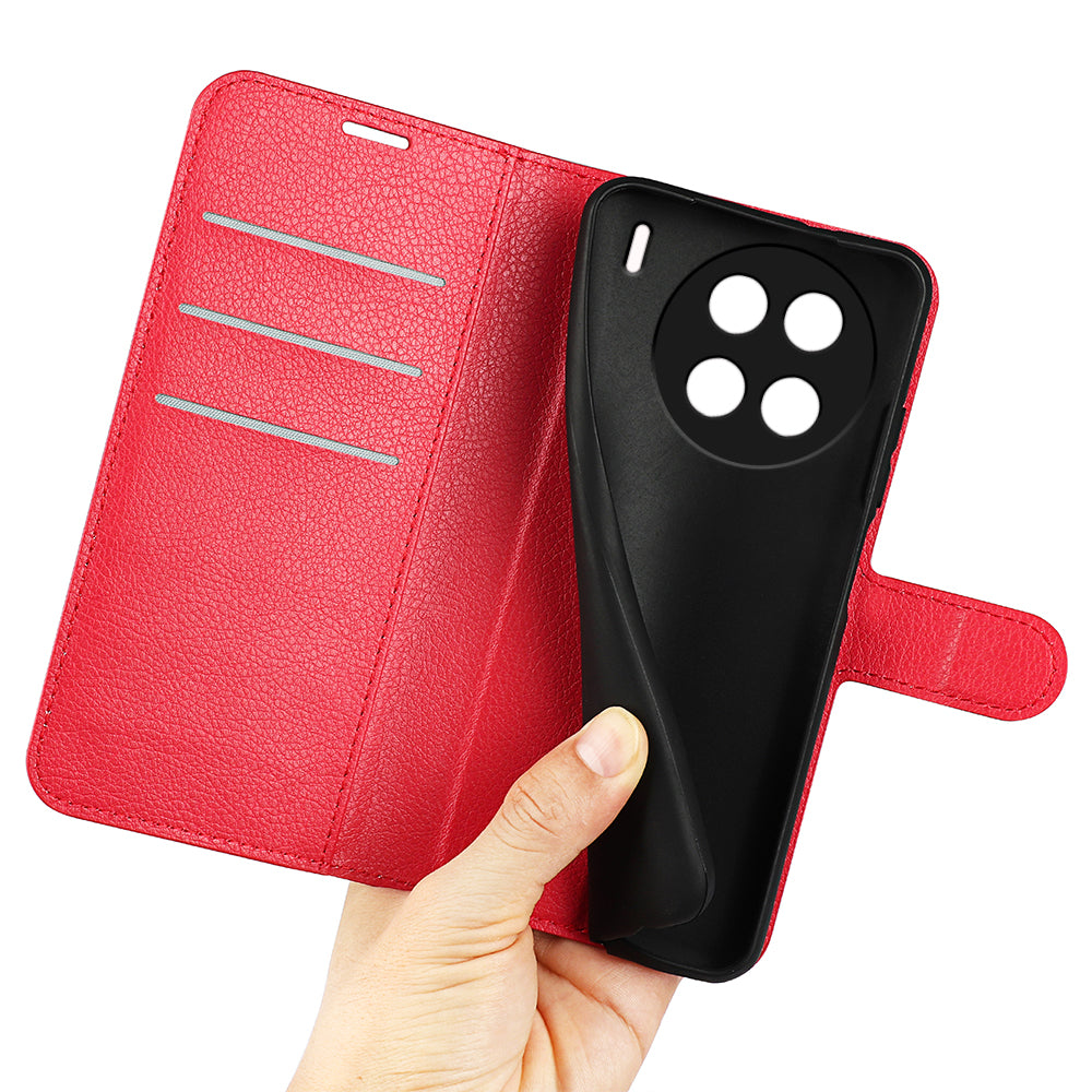 For vivo X90 5G Litchi Texture Full Protection PU Leather Stand Wallet Phone Cover Flip Anti-scratch Phone Case