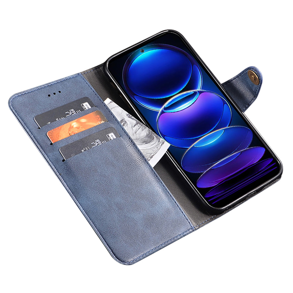 IDEWEI For Xiaomi Redmi 12C 4G Drop-proof Phone Case Fine Texture TPU PU Leather Wallet Stand Anti-scratch Cell Phone Cover