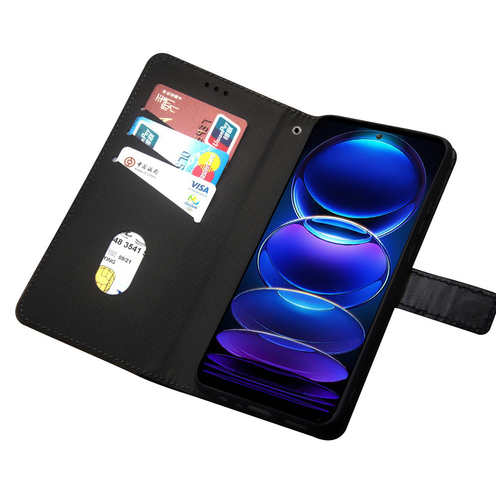 IDEWEI For Xiaomi Redmi 12C 4G Color Splicing Phone Cover with Card Slots Anti-drop PU Leather Magnetic Phone Case with Wrist Strap