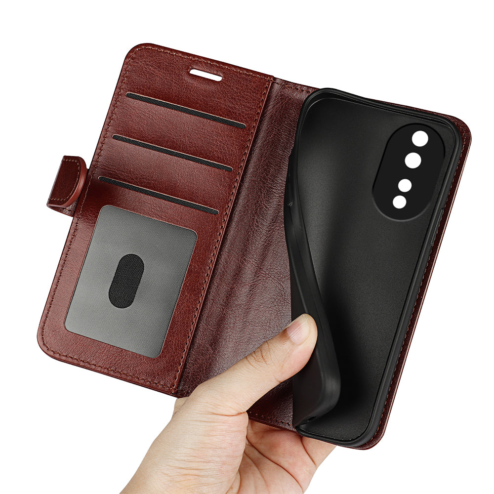 For Honor 80 5G Crazy Horse Texture PU Leather Magnetic Phone Case Stand Wallet Flip Cover