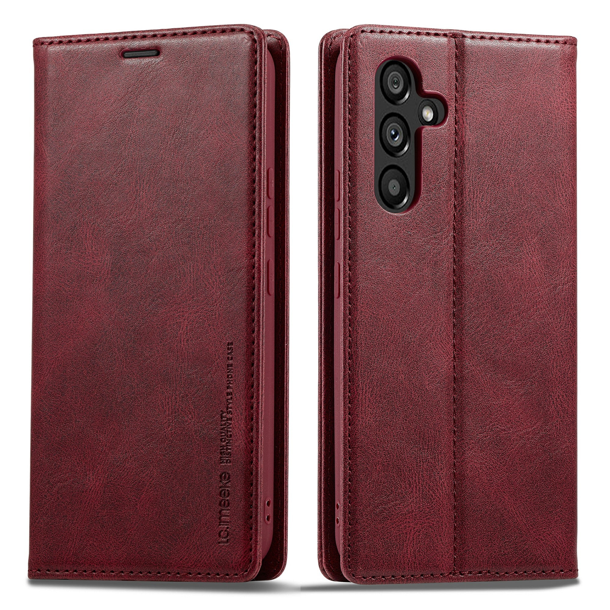 LC.IMEEKE For Samsung Galaxy A54 5G Anti-scratch PU Leather Flip Phone Wallet Case RFID Blocking Stand Magnetic Absorption Drop-proof Phone Cover