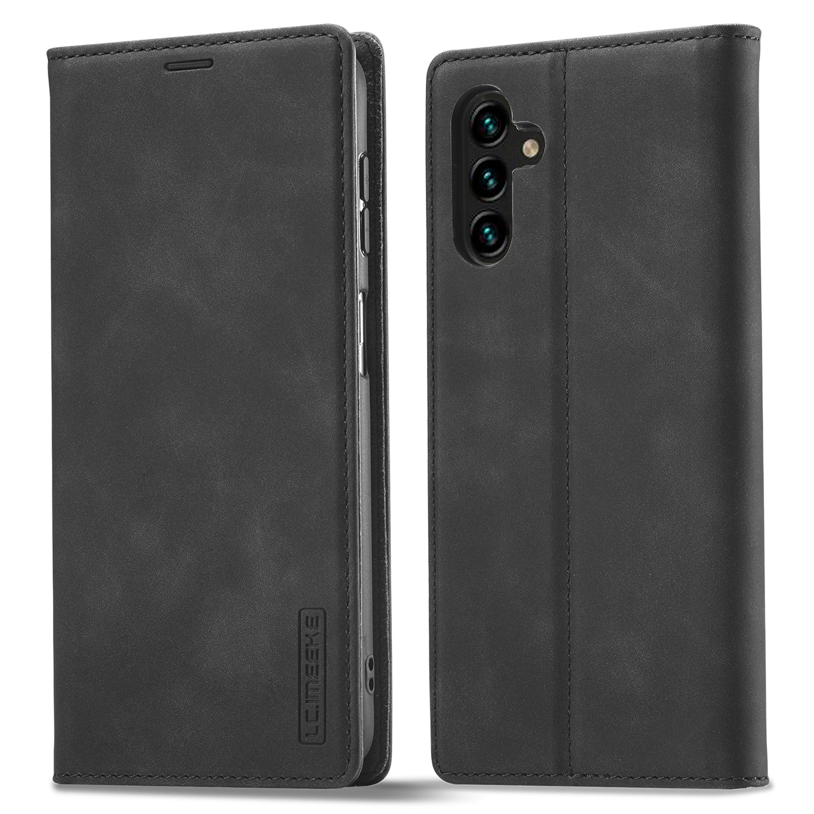LC.IMEEKE For Samsung Galaxy A34 5G Protective Cell Phone Cover PU Leather Flip Folio Wallet Stand Magnetic Absorption Phone Case