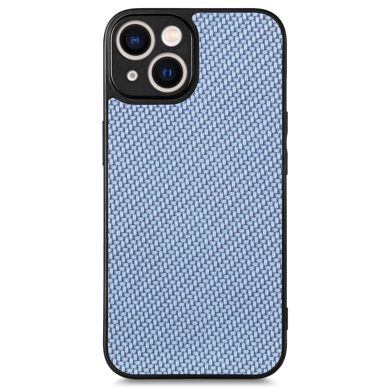 For iPhone 14 Plus Carbon Fiber Texture PU Leather Coated PC TPU Protective Case Anti-scratch Cell Phone Cover