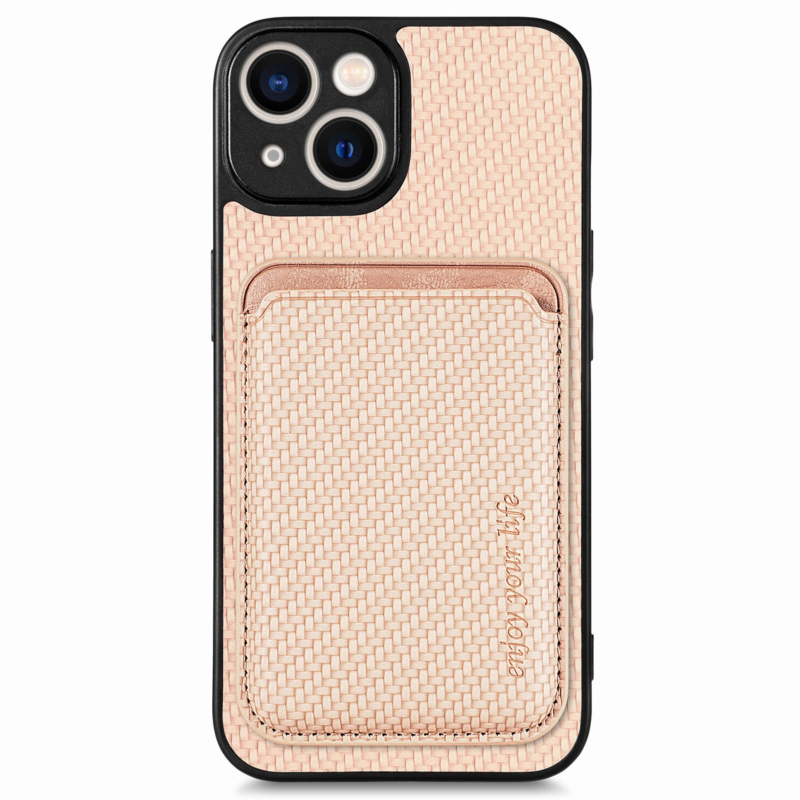 For iPhone 14 Plus Detachable 2-in-1 Magnetic Card Holder Phone Case Carbon Fiber Texture PU Leather TPU PC Shockproof Protective Cover