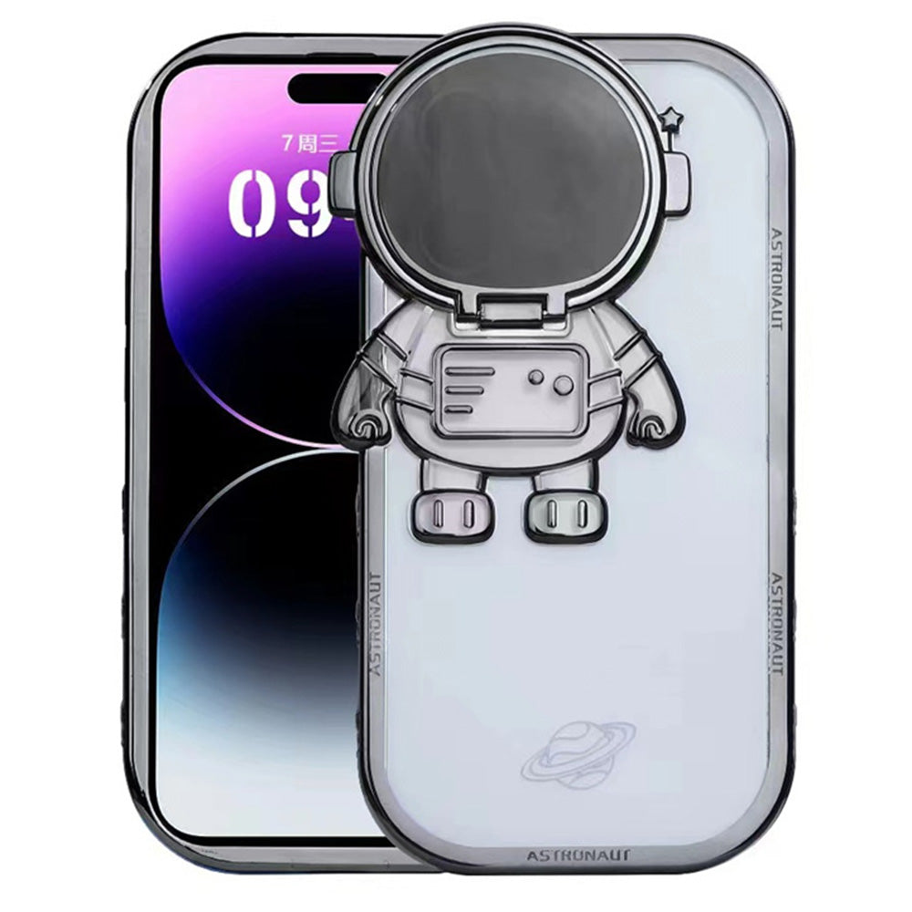 For iPhone 14 Pro Anti-Scratch Shockproof Case Spaceman Design TPU Phone Case with Camera Lens Cover
