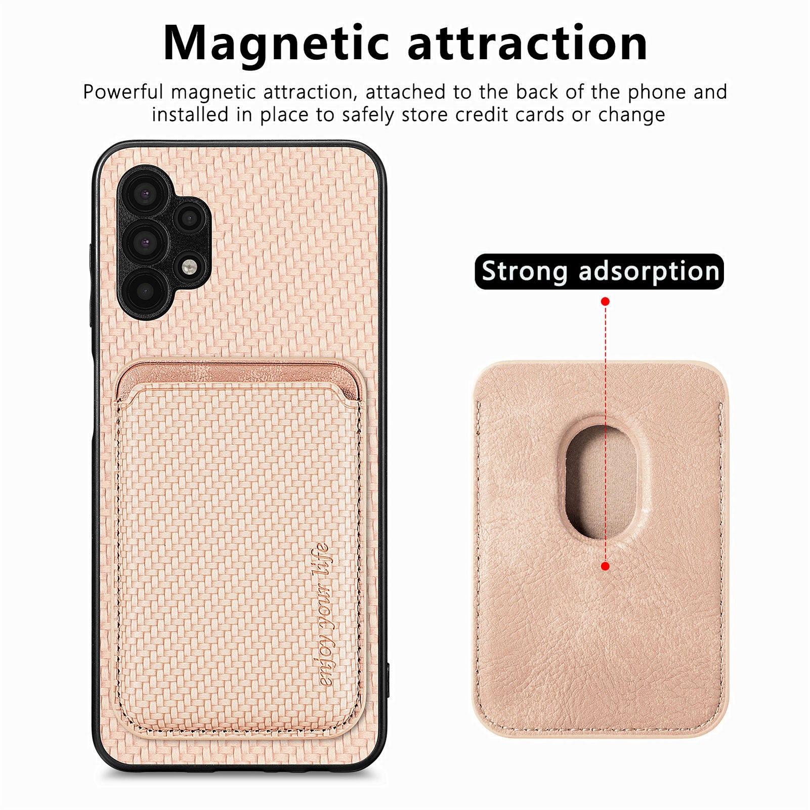 For Samsung Galaxy A32 5G M32 5G Well-protected Detachable 2-in-1 Magnetic Card Holder Phone Case Carbon Fiber Texture PU Leather TPU PC Protective Cover