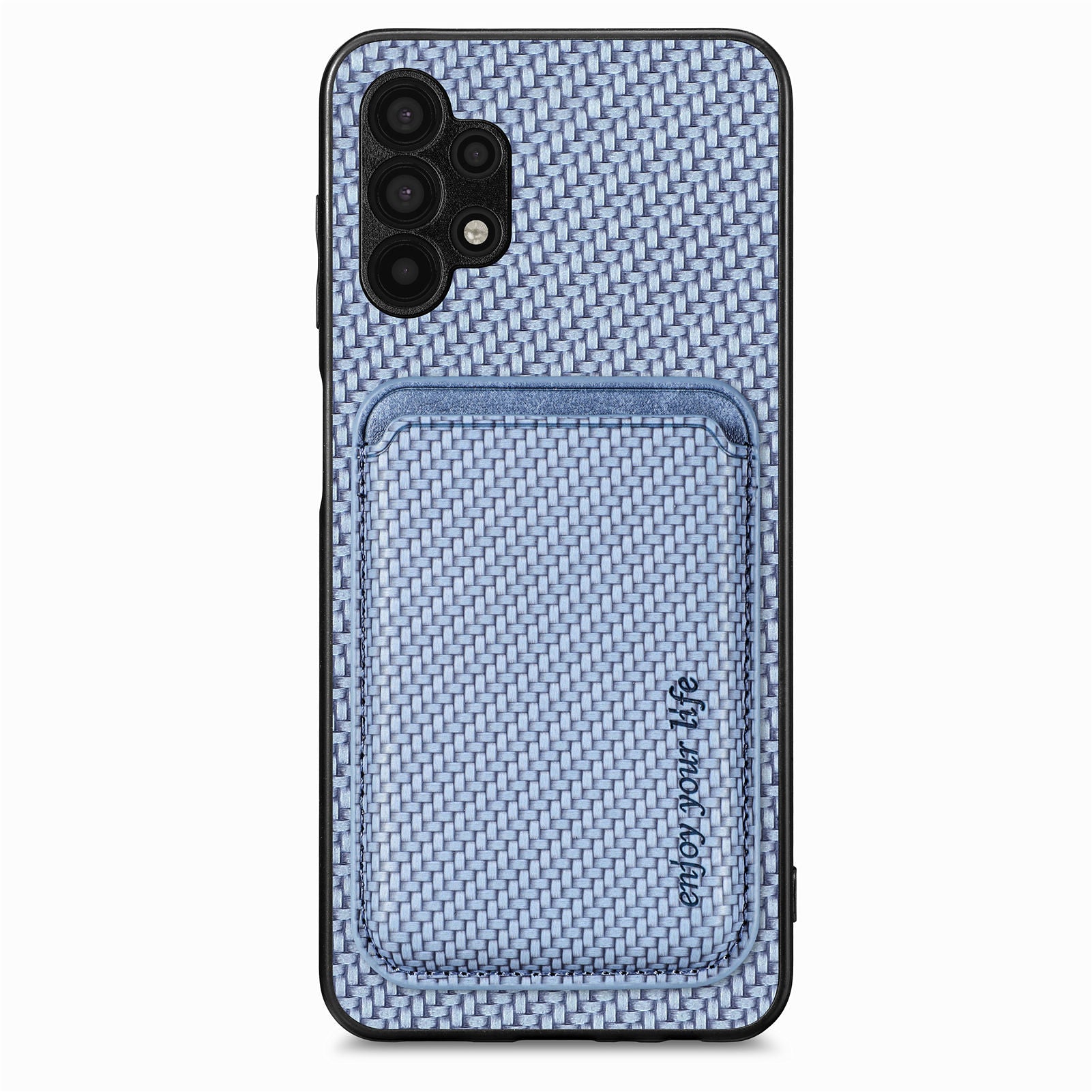 For Samsung Galaxy A32 5G M32 5G Well-protected Detachable 2-in-1 Magnetic Card Holder Phone Case Carbon Fiber Texture PU Leather TPU PC Protective Cover