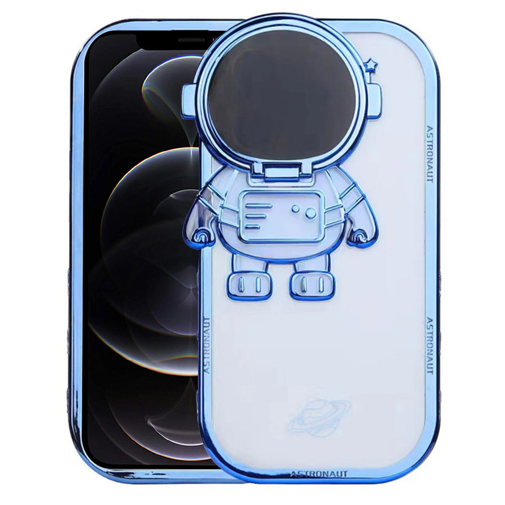 Shockproof Case for iPhone 12 Pro 6.1 inch Anti-Drop Spaceman Design TPU Phone Case with Camera Lens Cover