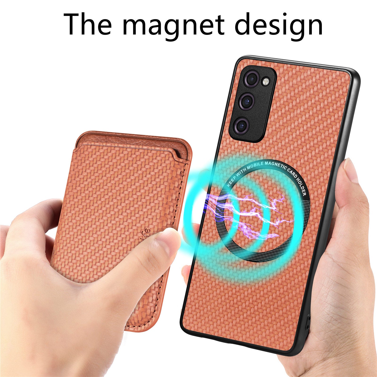 For Samsung Galaxy S20 FE 4G FE 5G S20 Lite S20 FE 2022 Carbon Fiber Texture Shell Detachable 2-in-1 Magnetic Card Holder Phone Case PU Leather TPU PC Protective Cover